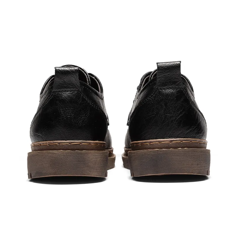 G.N.SHIJIA Men's Casual Shoes Men Low Top Black/Khaki-3