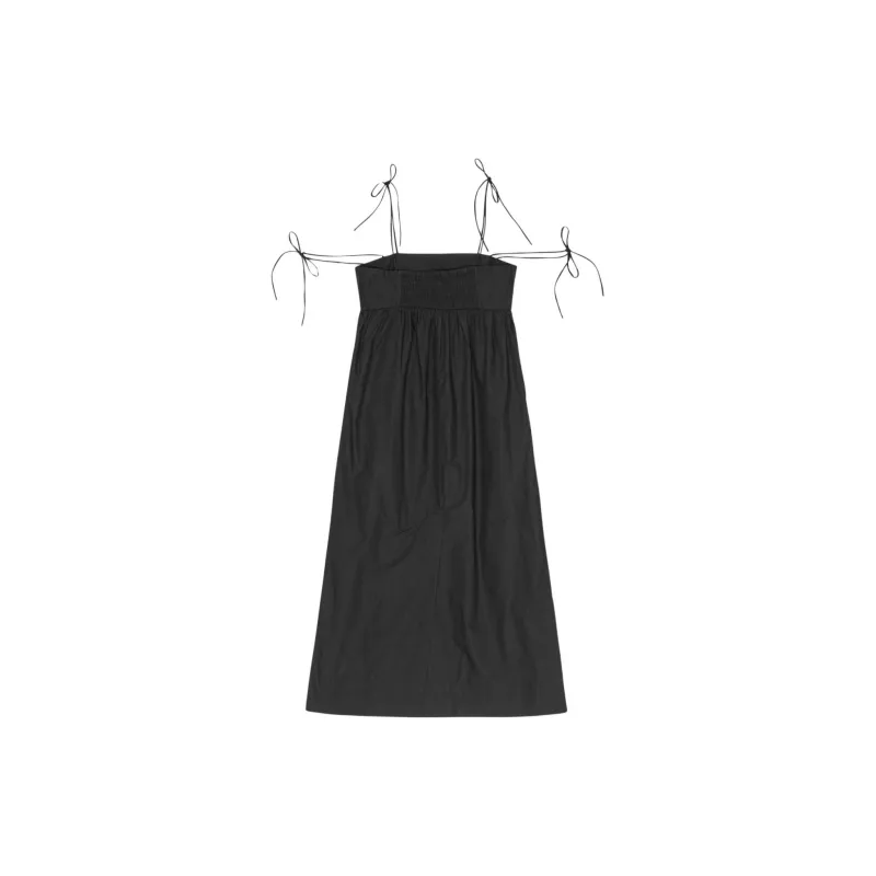 GANNI Poplin String Midi Dress-1
