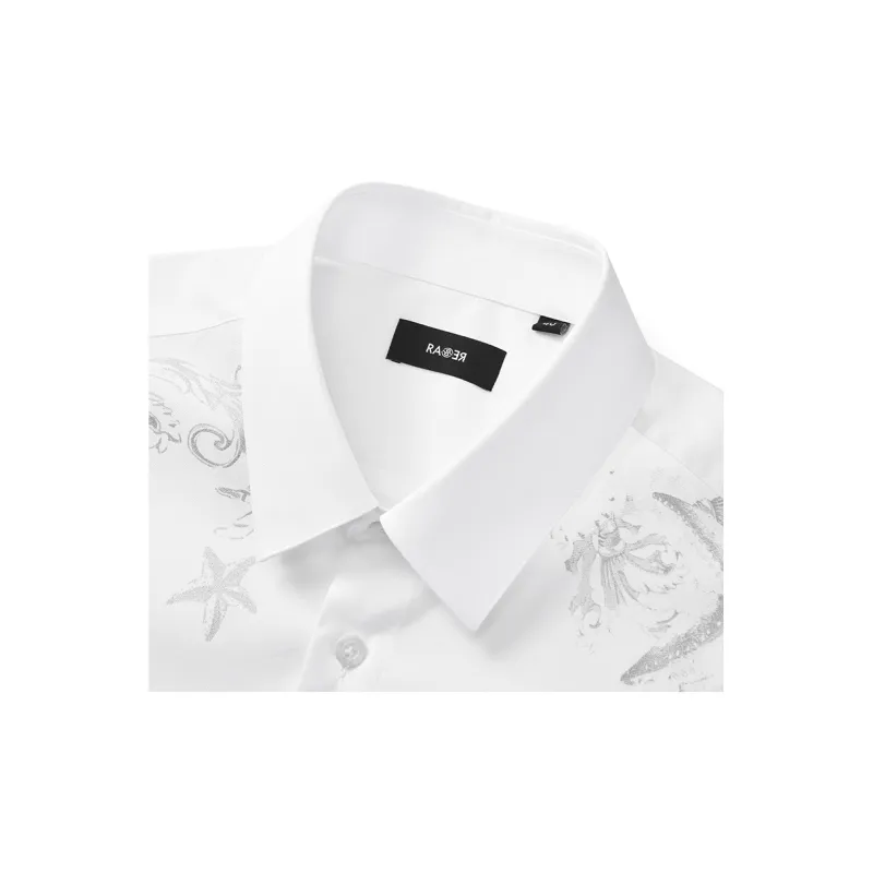 RARE Short Sleeved Shirt Men's White-3