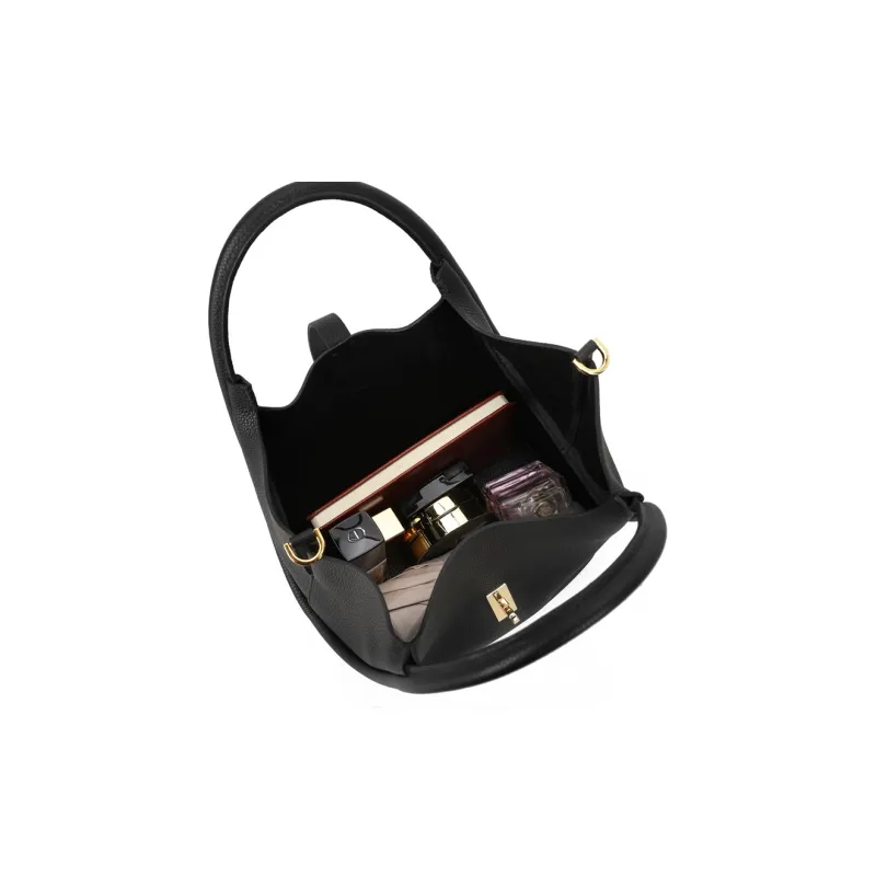 PIERRE CARDIN Versatile Commute Women's Bag Fashion Genuine Leather One Shoulder Handbag Women's Ecru/Black/Brown-14