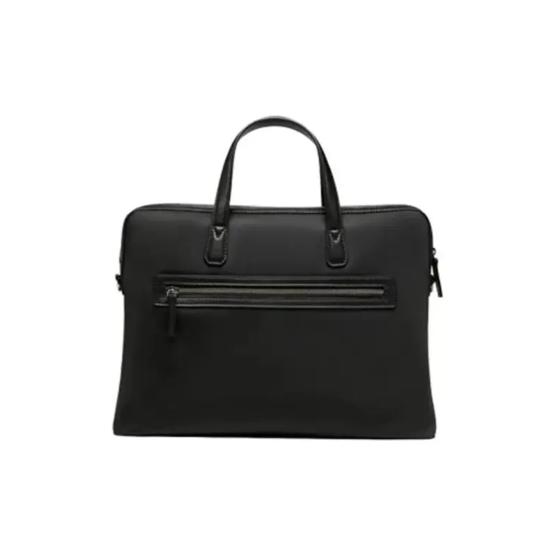 SAMSONITE Nylon With Leather Handbag Briefcase Medium Size Men's Black-4
