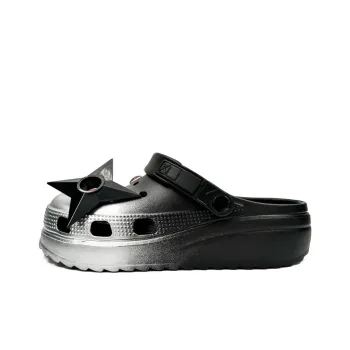 OUBT Ninja Dart Theme Clogs Unisex Gradient Silver