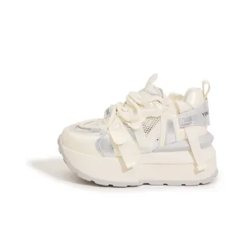 Milan Love Song Balance Wear-Resistant Breathable Water-Resistant Slip-Resistant Low-Top Chunky Sneakers Women's Gray