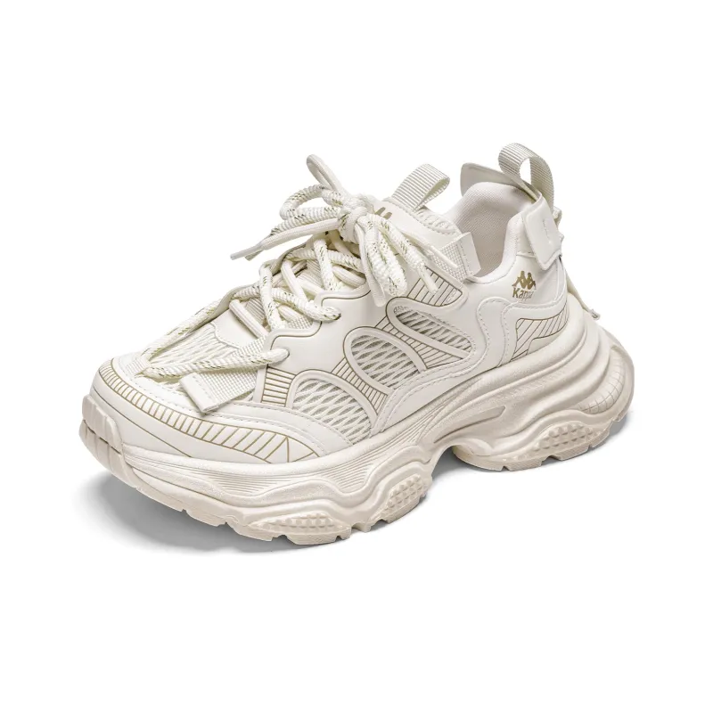 Kappa Anti Slip Wear Resistant Low Top Chunky Sneakers Women's Classic White-2