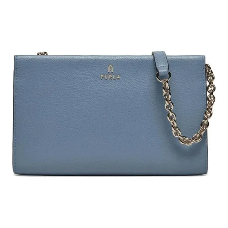 Furla Textured Leather Shoulder Bag Crossbody Bag Mini Women's Sky Blue-1
