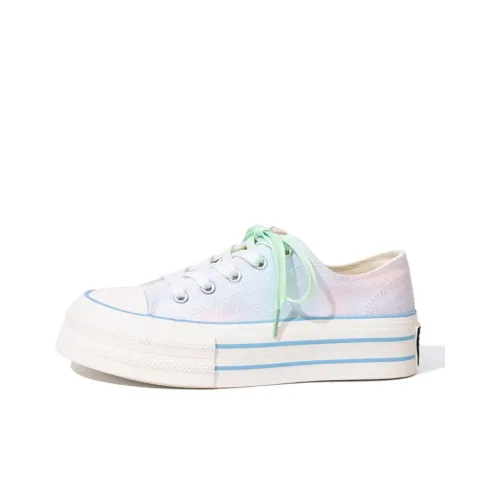 Feiyue Anti Slip Wear Resistant Low Top Skateboard Shoes Women's Light Blue Pink