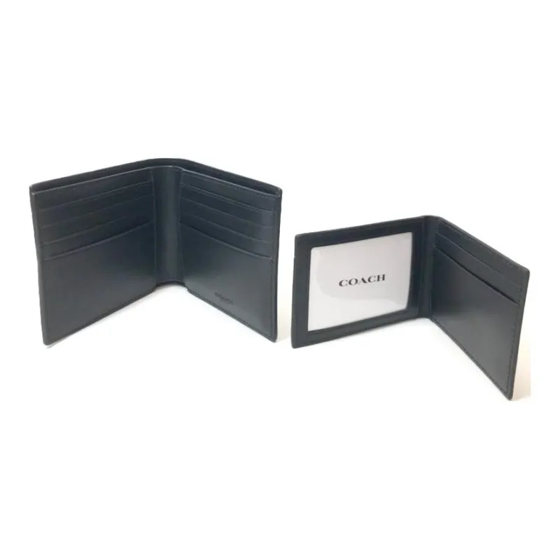 COACH 3 IN 1 Wallet Signature Leather Wallet Mini Men's Black-4