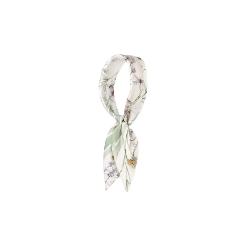 DIOR Silk Twill Silk Scarves Women's Green/White-1