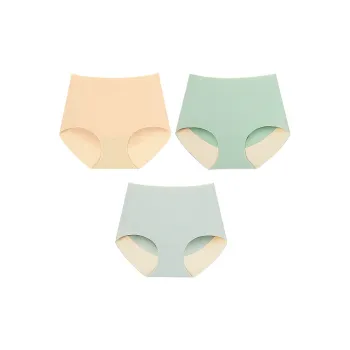 Red Bean Underpants Women's 3 Pack Skin/Pale Emerald Green/Light Gray Green