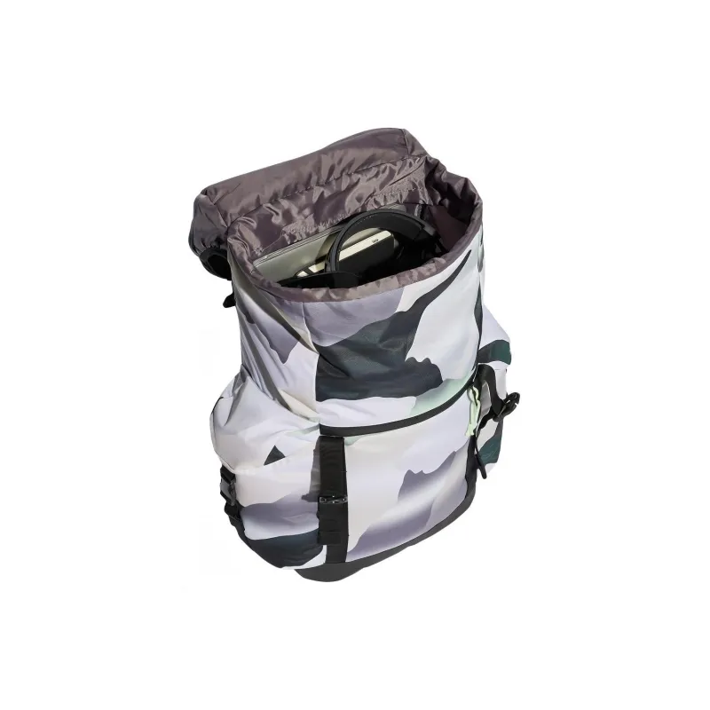Adidas Recycled Polyester Backpack Regular Unisex White & Light Green & Dark Green & Black-3