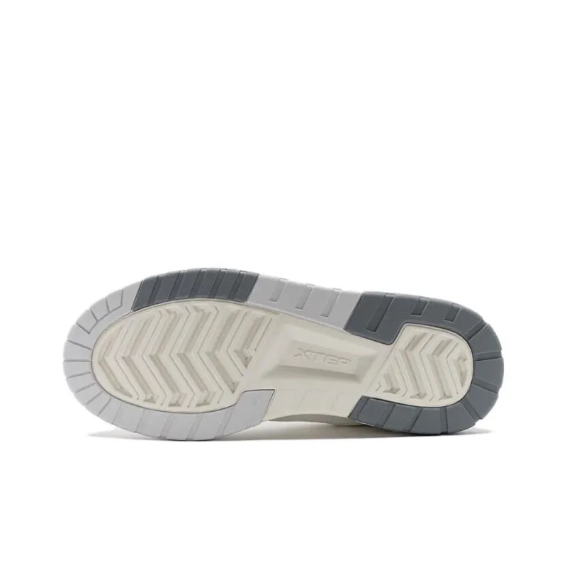 XTEP New Dawn Collection Slip Resistant Low Top Skateboard Shoes Women's White Gray-5