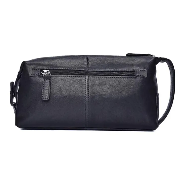 Hush Puppies Cow Leather Clutch Medium Size Men's Black-3