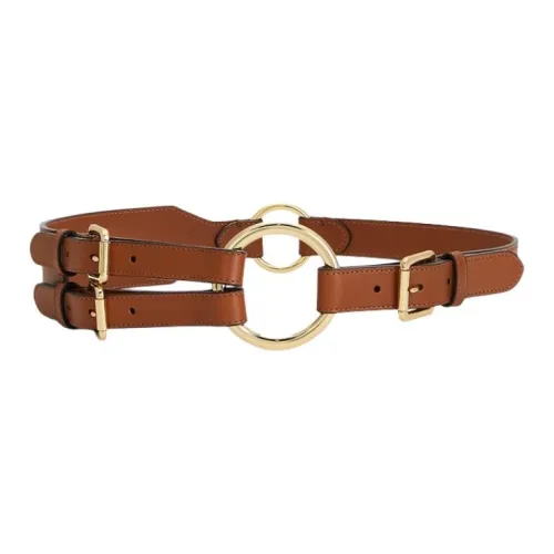 Polo Ralph Lauren Single-Needle Buckle And Stud Adjustment Pin Buckle Cow Leather Leather Belts Women's Brown 5.1CM