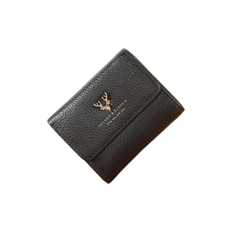 TUCANO Cow Leather Wallet Women's Black/Ecru-1