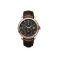 Obsidian Black Dial-Rose Case Brown Leather
