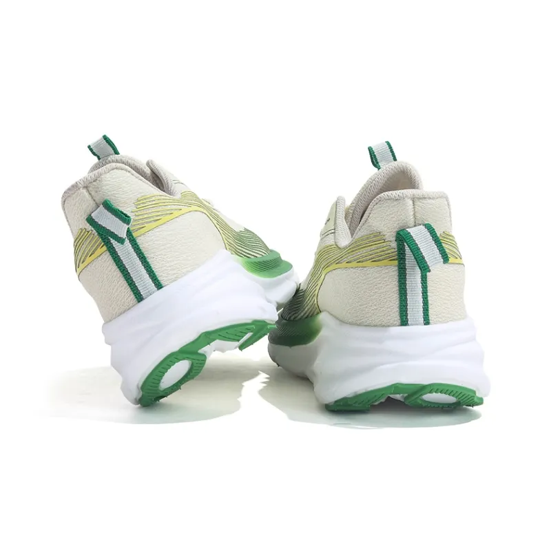 MEIKE Anti Slip Wear Resistant Breathable Lightweight Height Increasing Rebound Low Top Running Shoes Unisex Green-3
