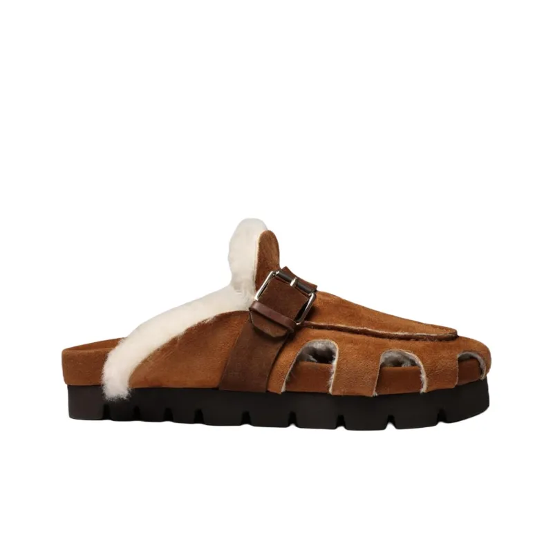 GRENSON Slip Resistant Closed Toe Slippers Women's Brown-1