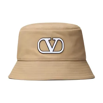 Valentino Cotton Bucket Hats Men's Brown
