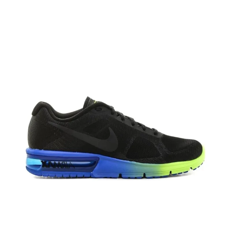 Nike Air Max Sequent Cushioned Slip Resistant Low Top Casual Running Shoes Men's Black-1