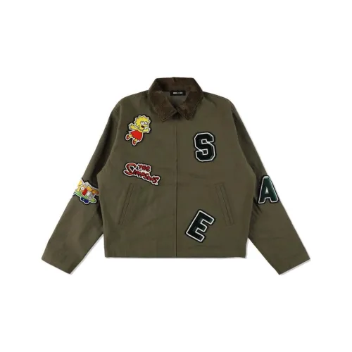 WIND AND SEA The Simpsons Family Collaboration Series Jackets Unisex Olive Green