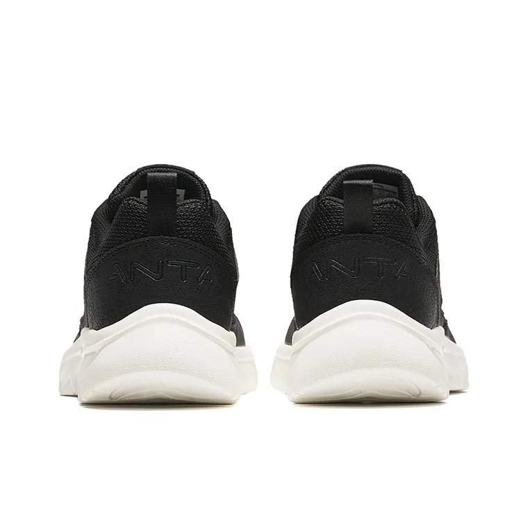 Anta Anti-Slip Wear-Resistant Low-Top Running Shoes Men's Black White-3