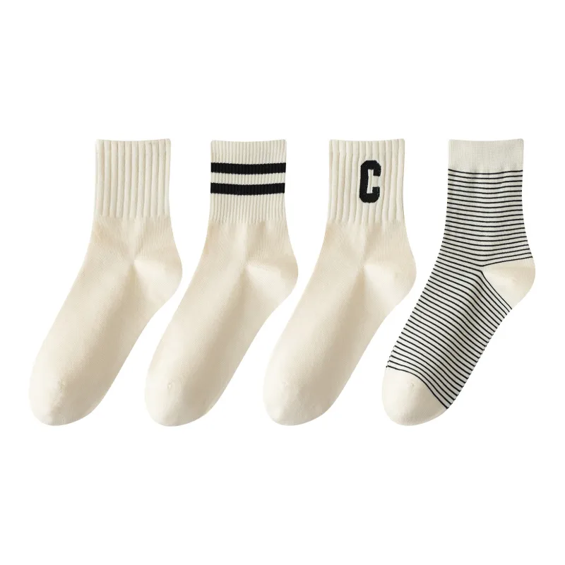 XXLLG Mid Calf Socks Women's 4 Pack-11