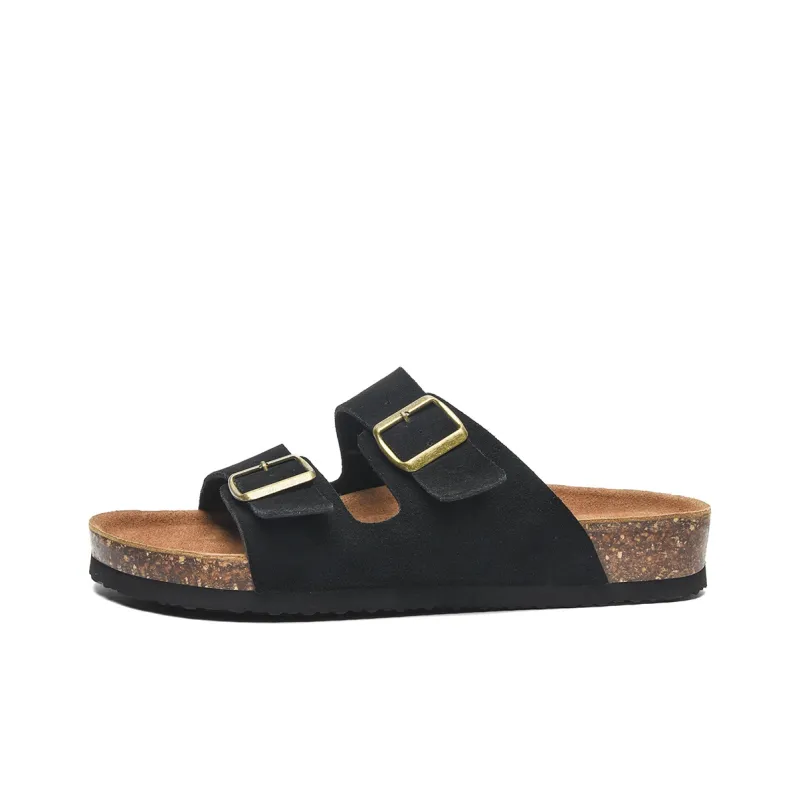 HLA Beach Sandals Men Black Khaki-0