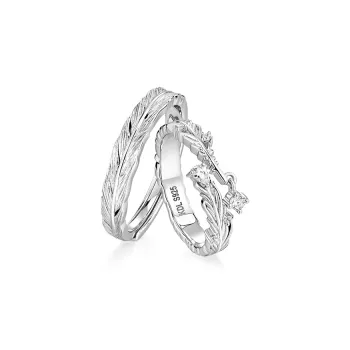 KADER 925 Sterling Silver Rings Unisex Silver white Gift Box