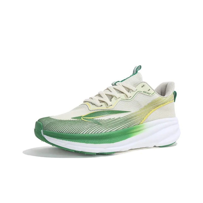 MEIKE Anti Slip Wear Resistant Breathable Lightweight Height Increasing Rebound Low Top Running Shoes Unisex Green-1