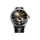Silver Case Brown Dial Black Leather