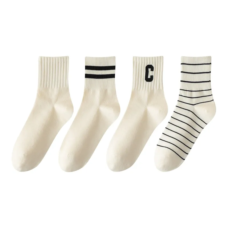 XXLLG Mid Calf Socks Women's 4 Pack-7