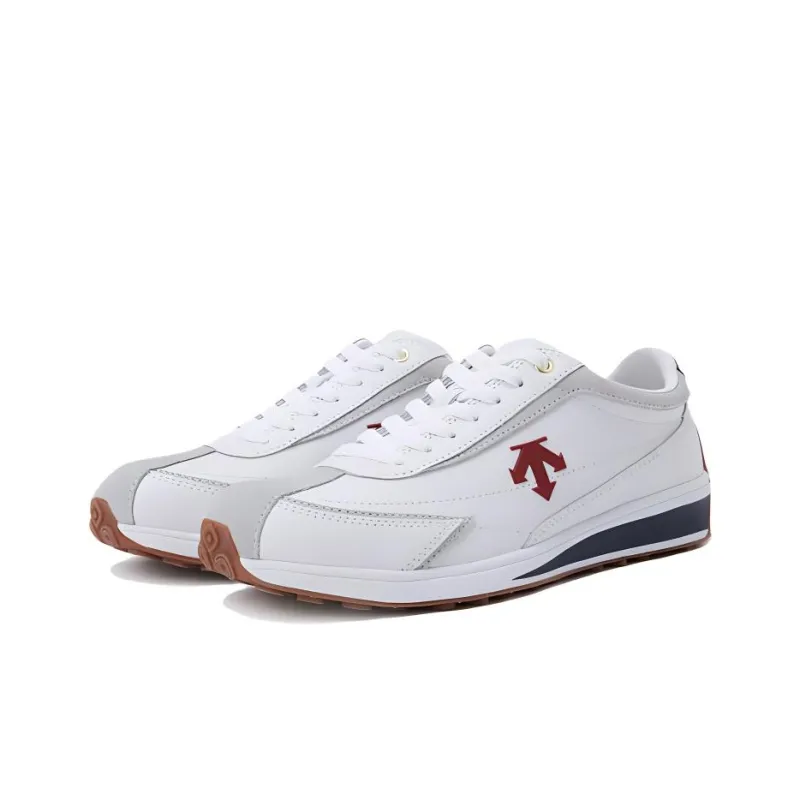 DESCENTE Cron Racer Anti Slip Wear Resistant Low Top Casual Shoes Unisex White Red-2