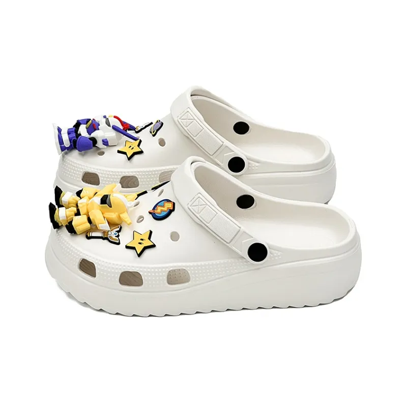 OUBT Mecha Superman DIY 3D Effect Doll Clogs Unisex White-3