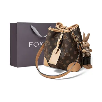 FOXER PVC Advanced Sensible Crossbody Bag Commute Travel Shoulder Bag Women's Coffee