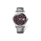 Silver Case Warm Red Gray Strap