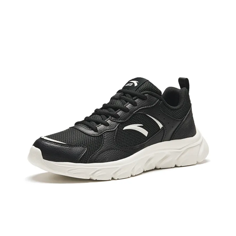 Anta Anti-Slip Wear-Resistant Low-Top Running Shoes Men's Black White-1