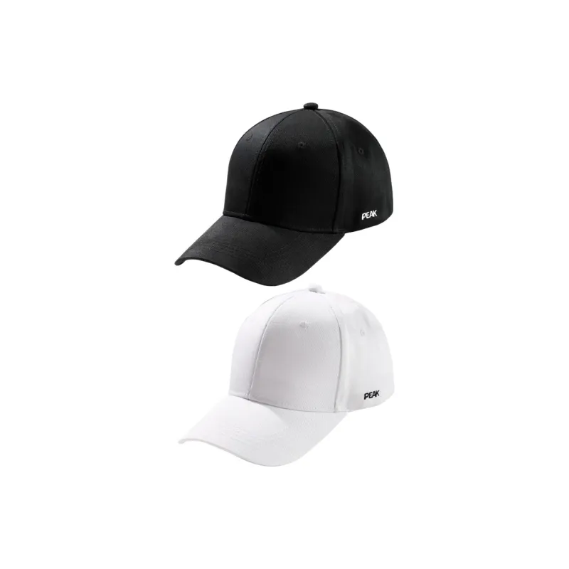 PEAK Cotton Baseball Caps Unisex Black/White-2