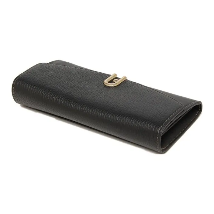Furla Grained Calfskin Coin Purses Wallets Extra Large Women's Black-4