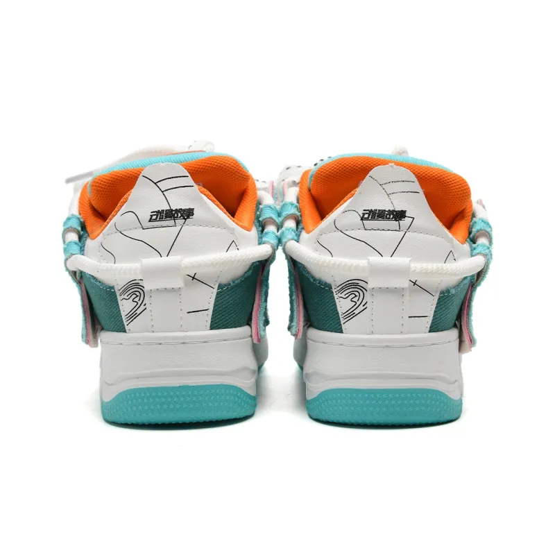 Anime Story Low Top Skateboard Shoes Women's-8