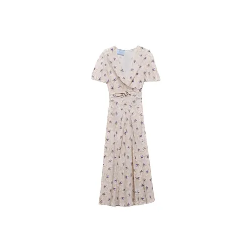 PRADA Short-Sleeved Dresses Women's Gray