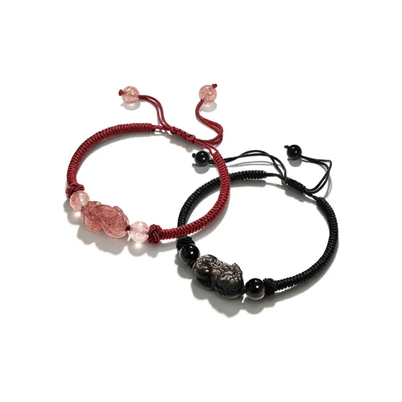 SWEET PLANET Obsidian Rope Bracelets Unisex-2