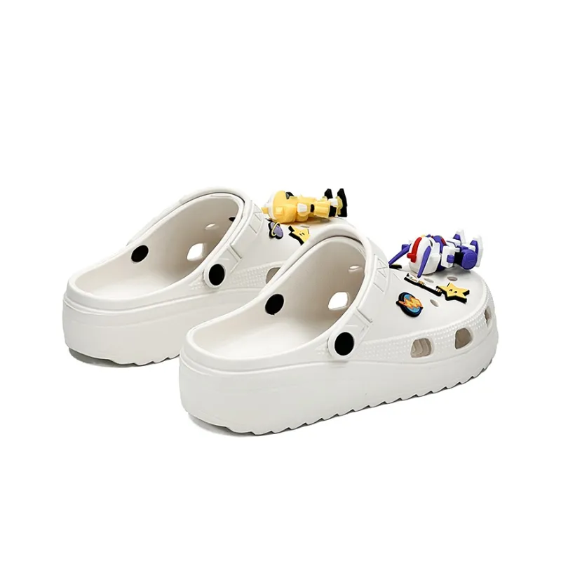 OUBT Mecha Superman DIY 3D Effect Doll Clogs Unisex White-1