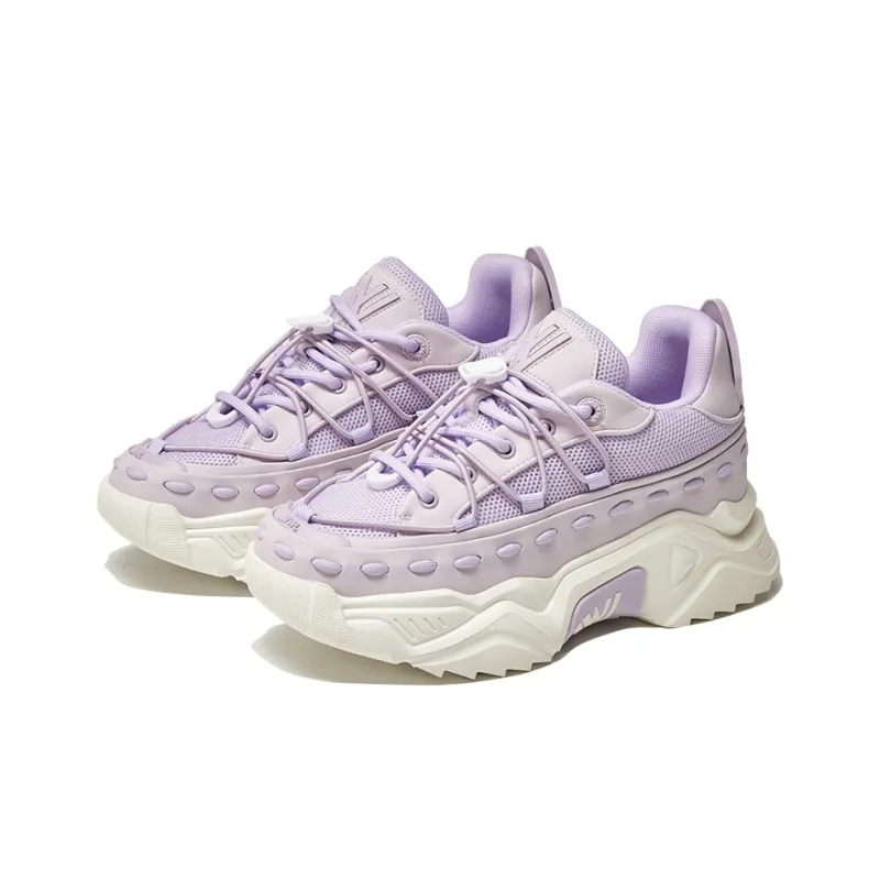 VWL Slip Resistant Mid Top Chunky Sneakers Women's Light Purple-3