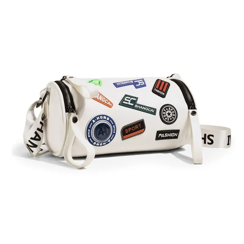 Fillove PU Crossbody Bag Regular Unisex Black/White-9