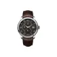 Obsidian Black Dial-Rose Hands Brown Leather