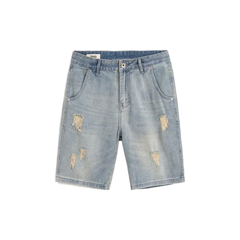 Jeep Denim Shorts Men Blue-1