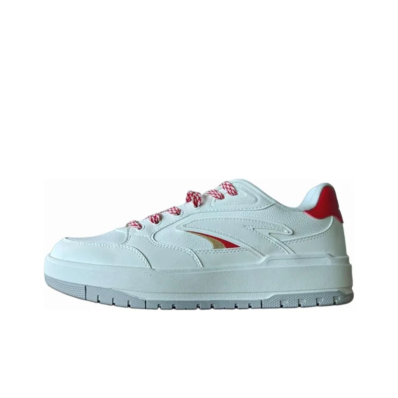 Anta Anti Slip Wear Resistant Low Top Skateboard Shoes Men's White Red-0