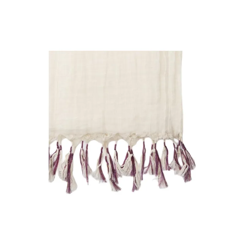 ZARA Cotton Linen Shawls Women's White-1