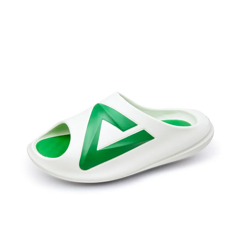 PEAK Sports Slippers Unisex White Green-2