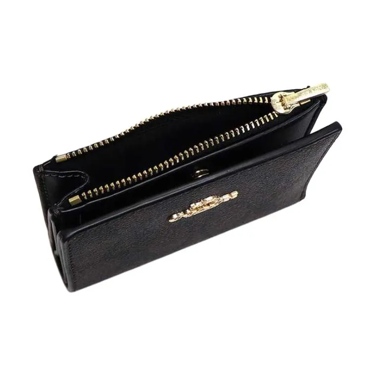 COACH Canvas With Leather Coin Purse Wallet Regular Women's Coffee-2